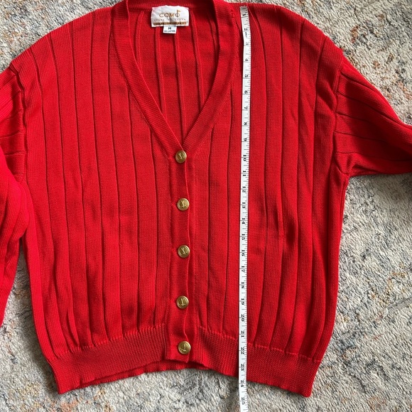 Como sport by cobra VTG preppy 90s red golf cardigan womens size M made in Italy - Picture 4 of 12